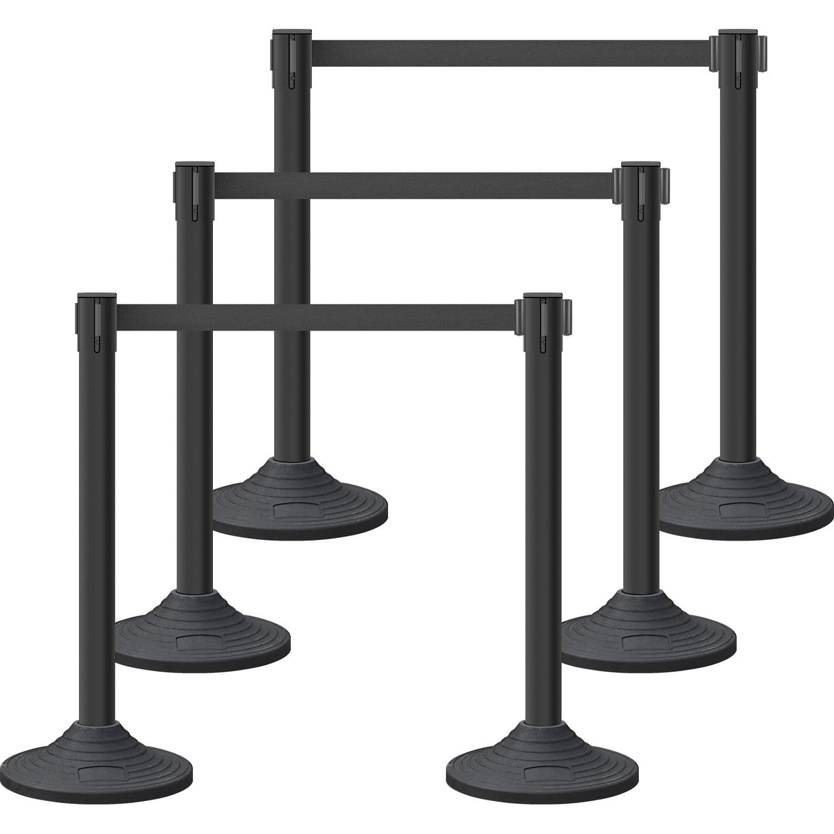 Plastic Retractable Stanchion with 300 CM Black Belt - Main Product Image | Besea Cone