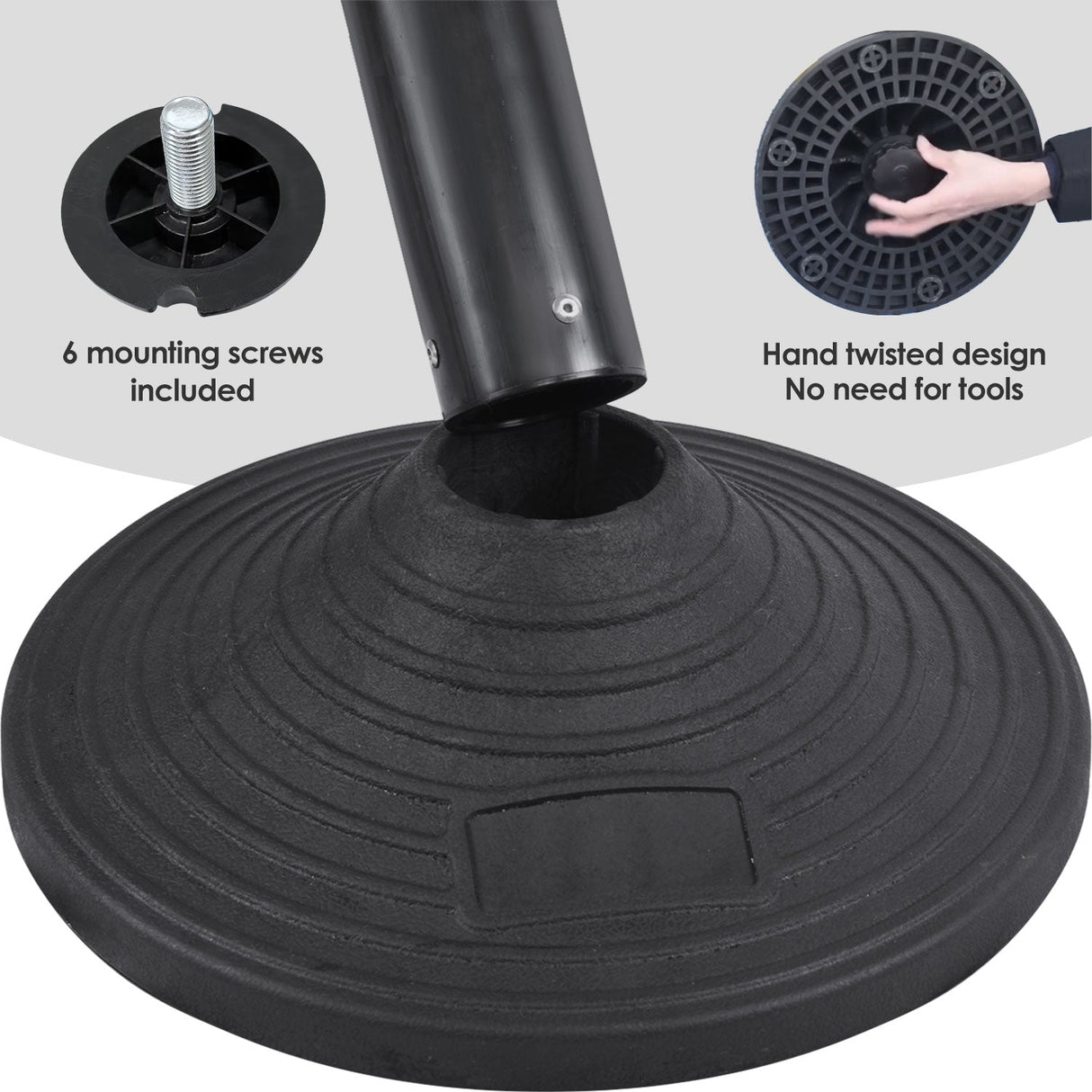 Plastic Retractable Stanchion with 300 CM Black Belt - Top View | Besea Cone