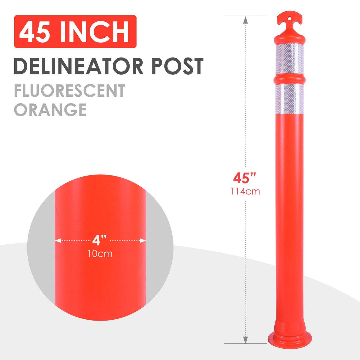 6PCS T-Top Delineator Post with Rubber /Water Filled Base , - Detail | Besea Cone