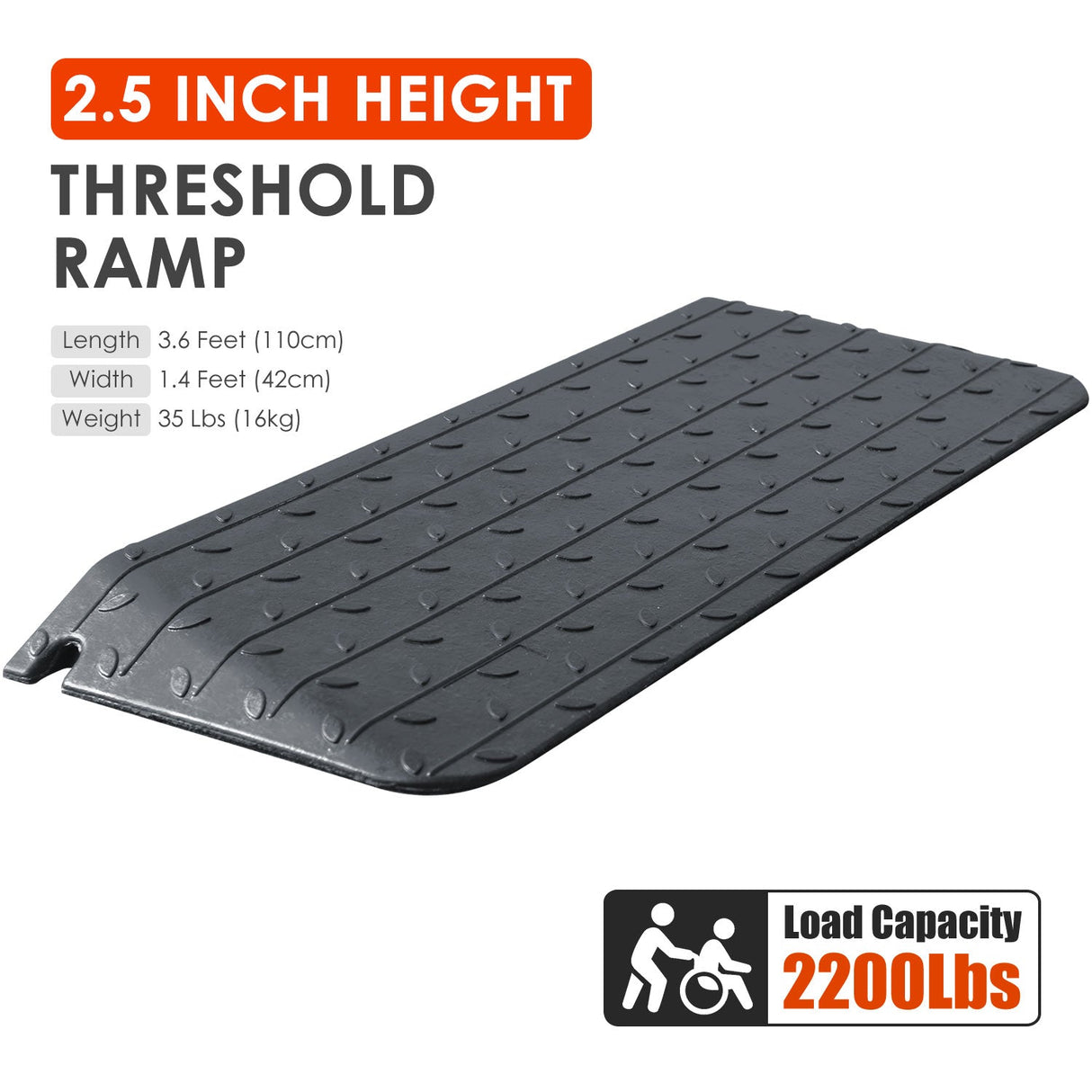 Rubber Doorway Wheelchair Ramp Height 1 to 10 CM - Detail | Besea Cone