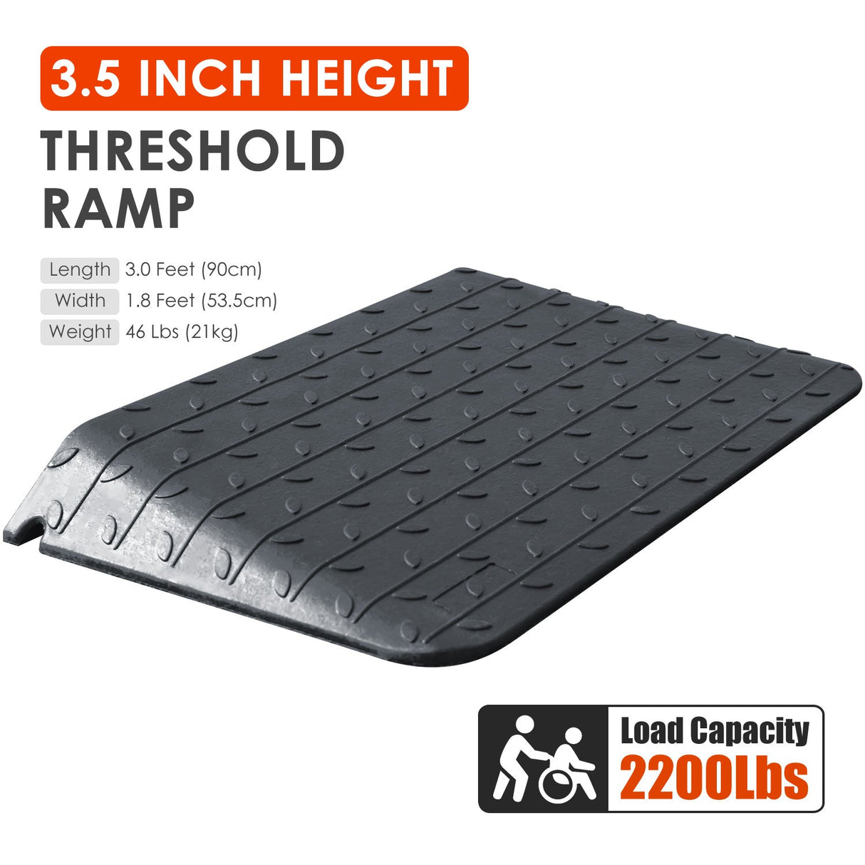Rubber Doorway Wheelchair Ramp Height 1 to 10 CM - In Use | Besea Cone