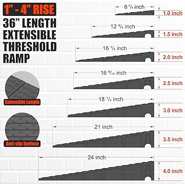 Rubber ramp, adjustable heights for - Top View | Oranlite Europe