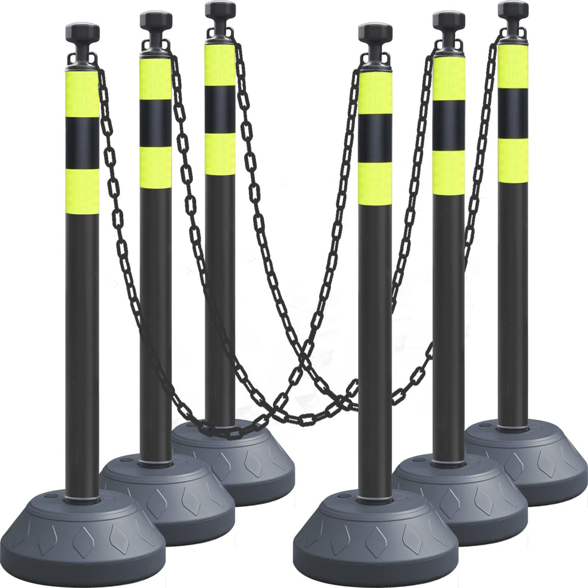6-Pack Work Zone Safety Chain Post Set - High Visibility - View 11 | Oranlite Europe