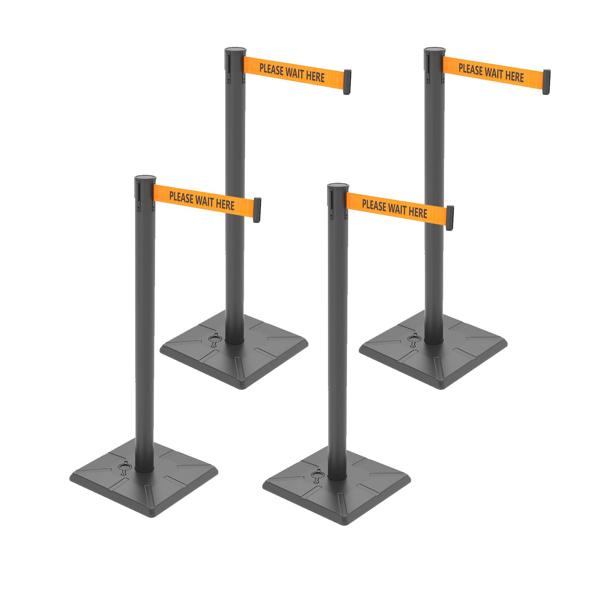 4-Pack 10ft Retractable Belt Barriers with "Caution - Do - View 49 | Besea Cone