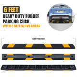 Heavy Duty Rubber Parking Curb with Beads Reflector - Side View | Besea Cone