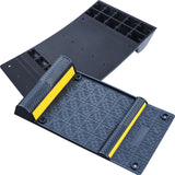 4PCS Car Parking Mat Self Adhesive with Yellow Reflective - Side View | Besea Cone