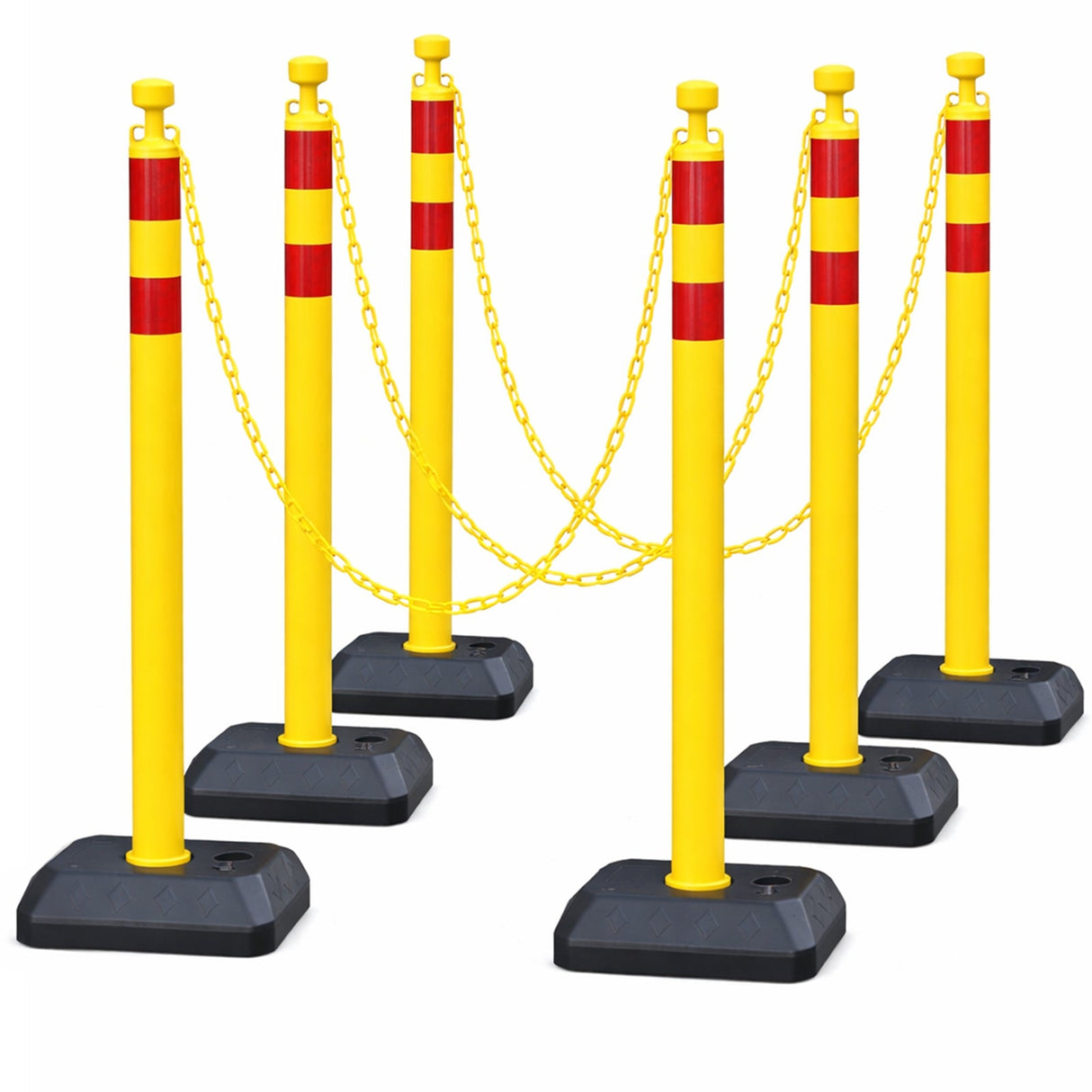 6-Pack Work Zone Safety Chain Post Set - High Visibility - View 20 | Besea Cone