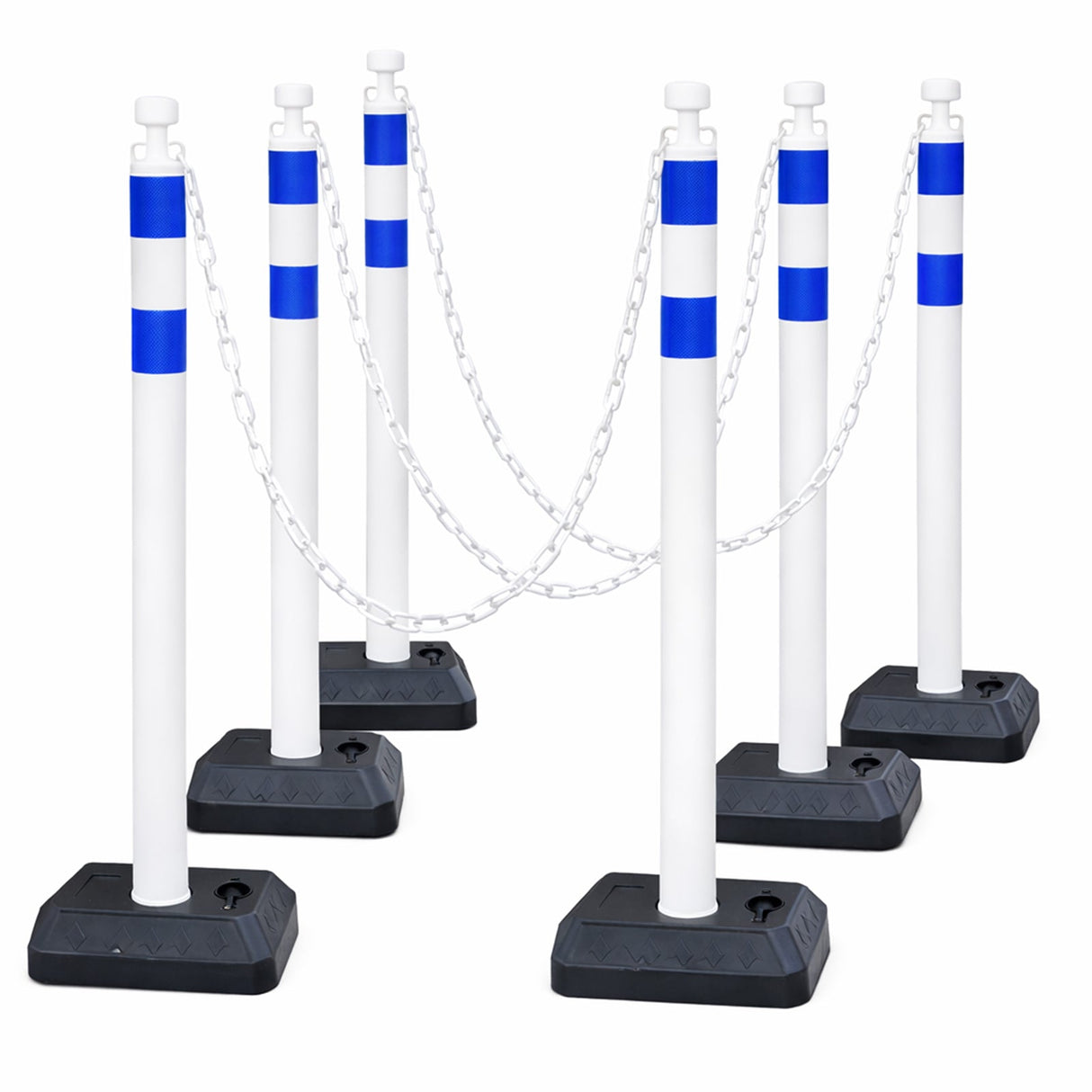 6-Pack Work Zone Safety Chain Post Set - High Visibility - View 21 | Besea Cone