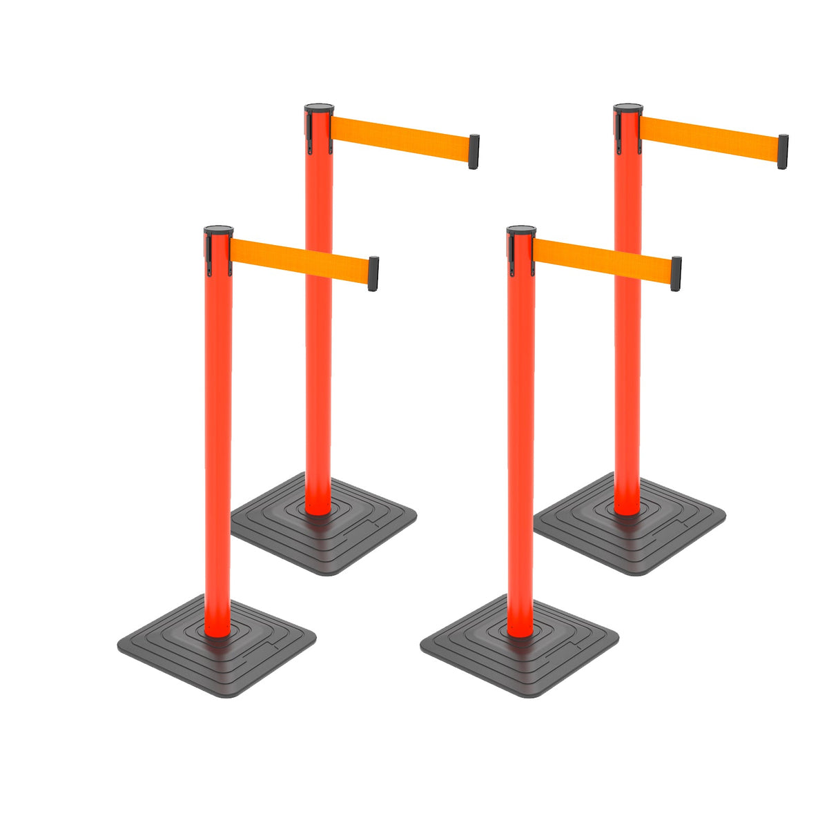 4-Pack 10ft Retractable Belt Barriers with "Caution - Do - View 29 | Besea Cone