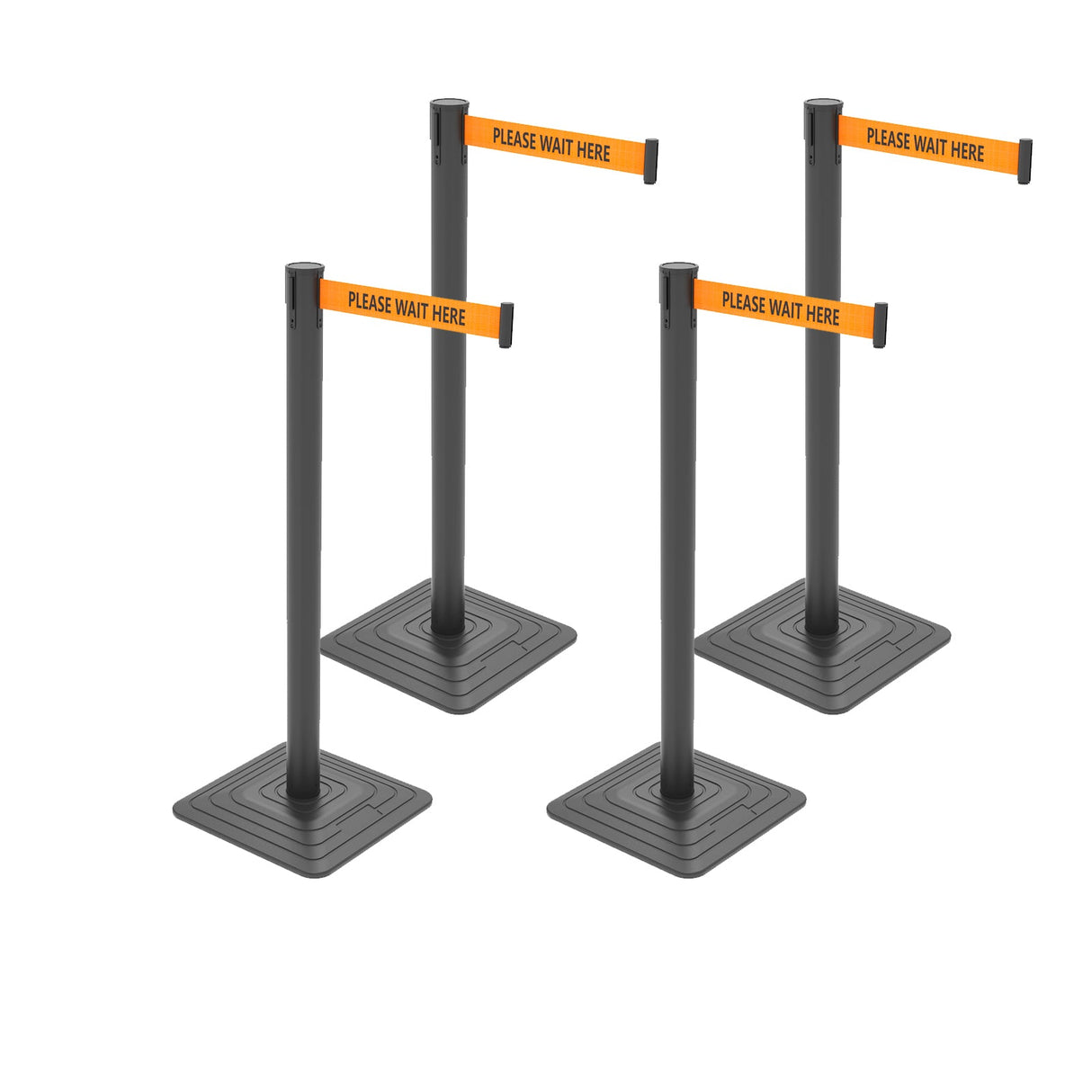 4-Pack 10ft Retractable Belt Barriers with "Caution - Do - View 26 | Besea Cone
