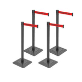 4-Pack 10ft Retractable Belt Barriers with "Caution - Do - View 25 | Besea Cone