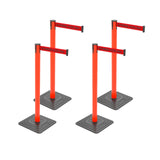 4-Pack 10ft Retractable Belt Barriers with "Caution - Do - View 40 | Besea Cone