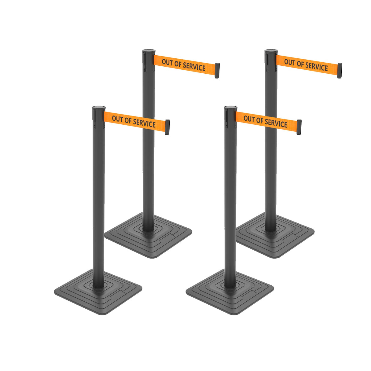 4-Pack 10ft Retractable Belt Barriers with "Caution - Do - View 27 | Besea Cone
