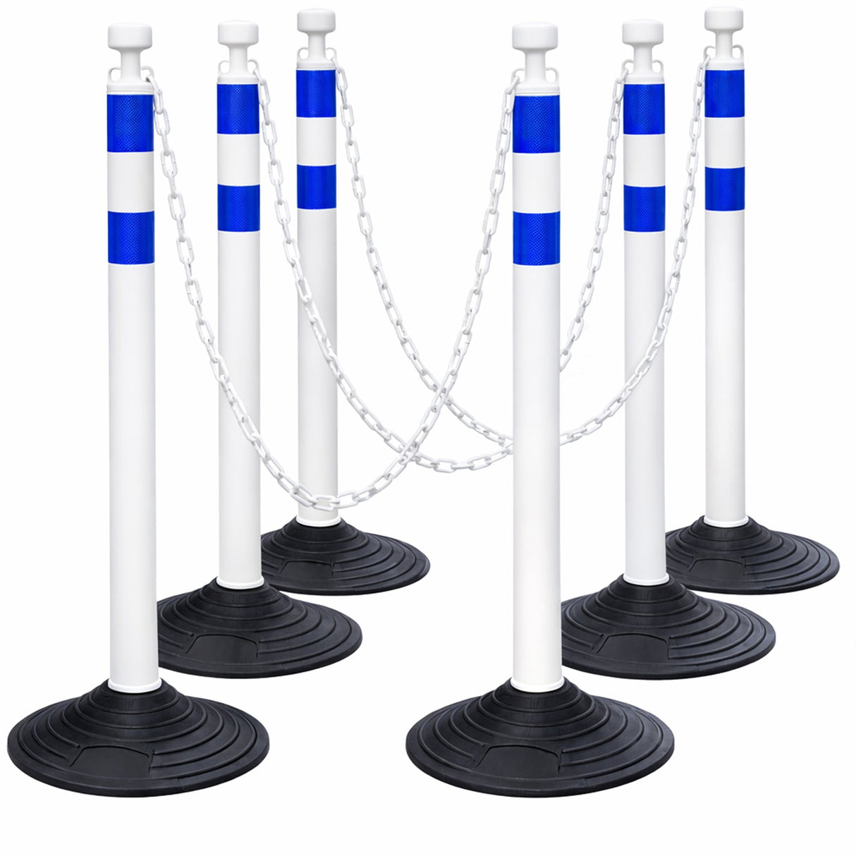6-Pack Work Zone Safety Chain Post Set - High Visibility - View 16 | Besea Cone