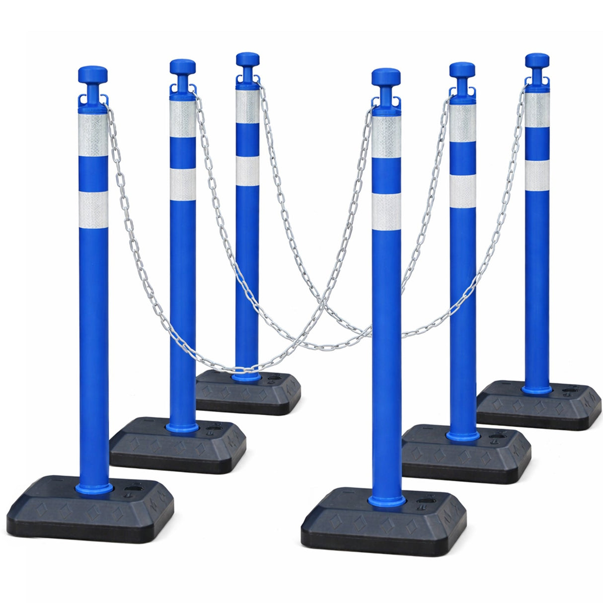 6-Pack Work Zone Safety Chain Post Set - High Visibility - View 18 | Besea Cone