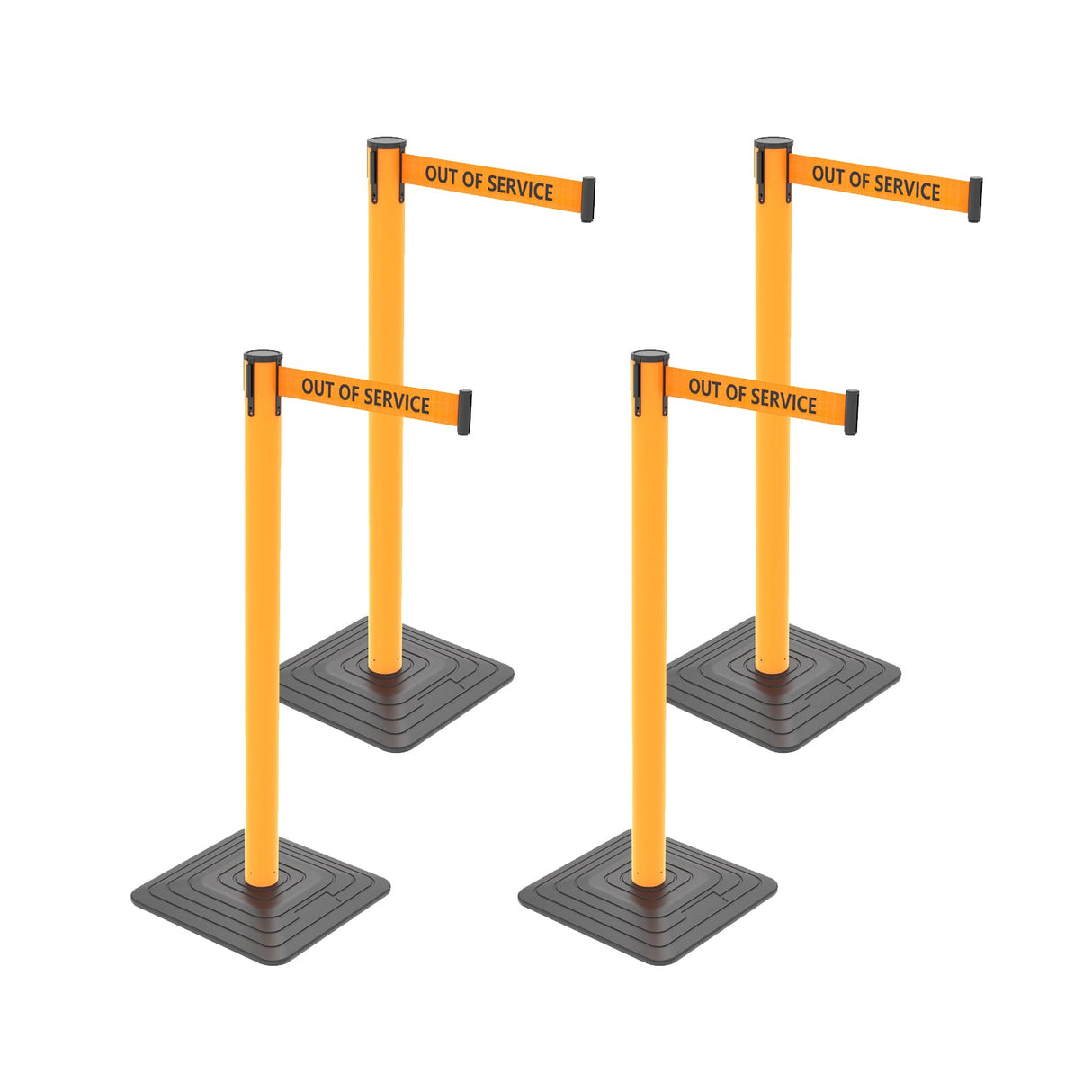 4-Pack 10ft Retractable Belt Barriers with "Caution - Do - View 16 | Besea Cone