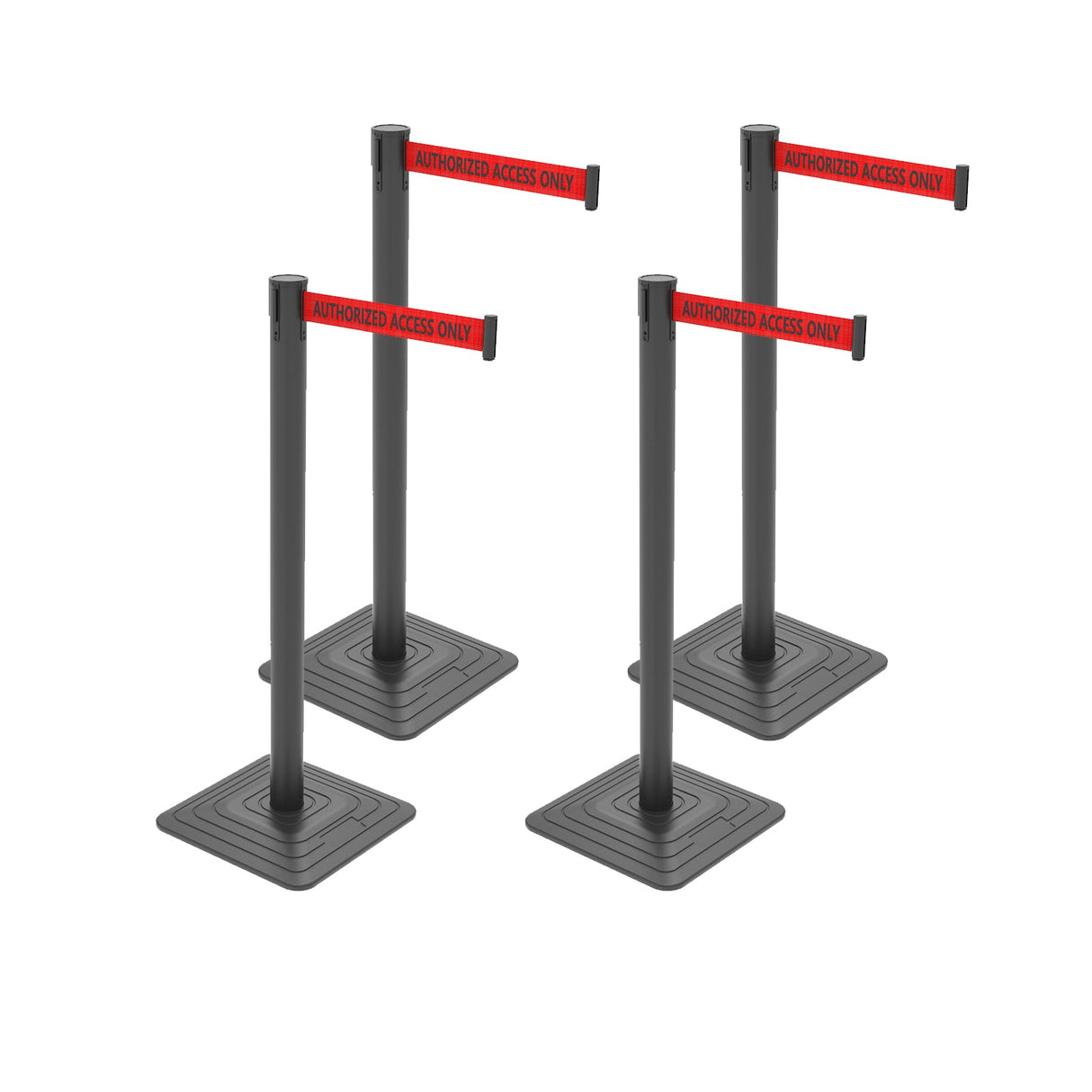 4-Pack 10ft Retractable Belt Barriers with "Caution - Do - View 24 | Besea Cone