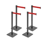 4-Pack 10ft Retractable Belt Barriers with "Caution - Do - View 24 | Besea Cone