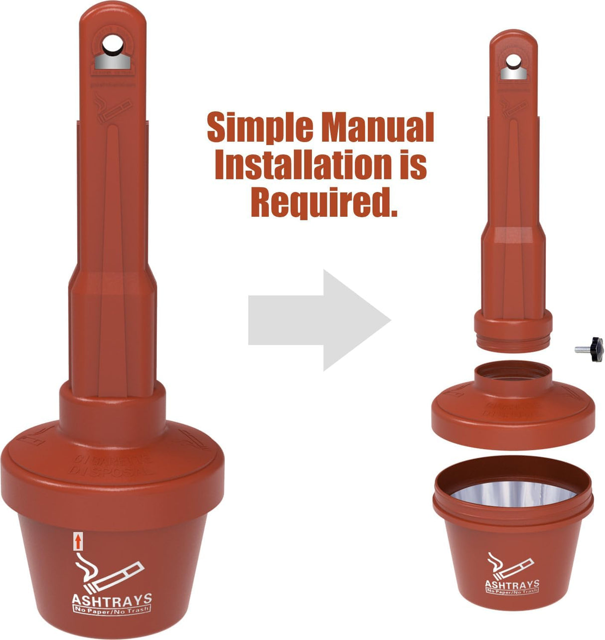 Outdoor AshTray Cigarette Butt Receptacle Disposal - View 15 | Besea Cone