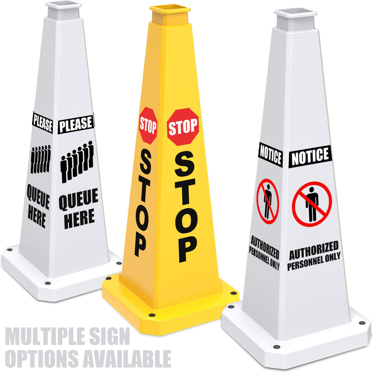 70/90 CM 4-Sided Message Cone, No Printing 6PCS - In Use | Besea Cone