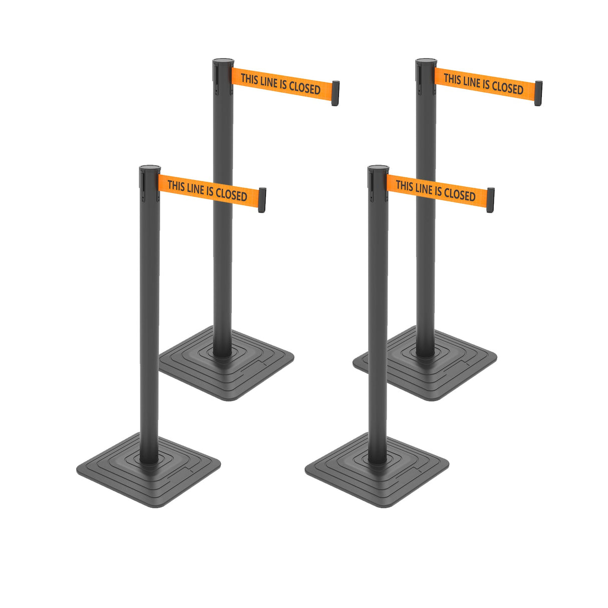 4-Pack 10ft Retractable Belt Barriers with "Caution - Do - View 28 | Besea Cone