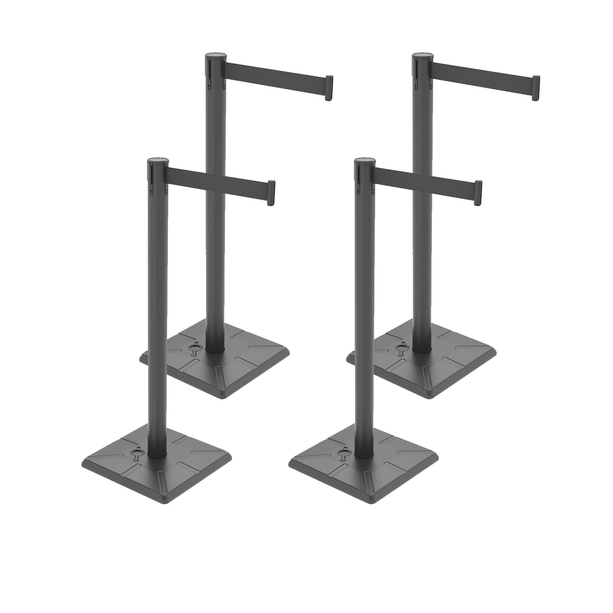 4-Pack 10ft Retractable Belt Barriers with "Caution - Do - View 42 | Besea Cone