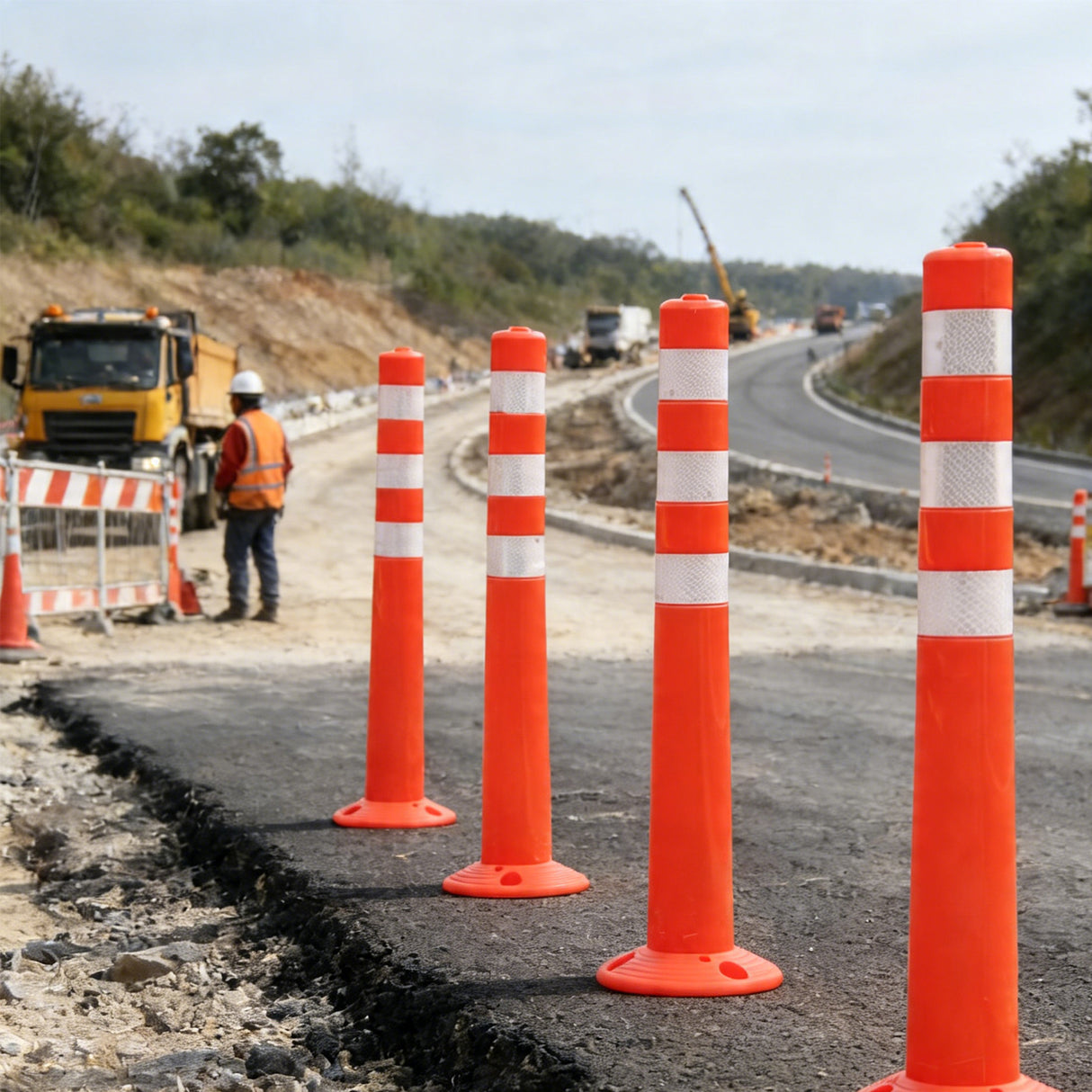 4PCS PU Flexible Post 75CM - Installation | Besea Cone