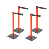 4-Pack 10ft Retractable Belt Barriers with "Caution - Do - View 30 | Besea Cone