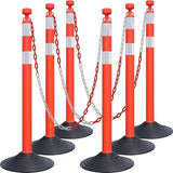 6-Pack Work Zone Safety Chain Post Set - High Visibility - Close-Up | Besea Cone
