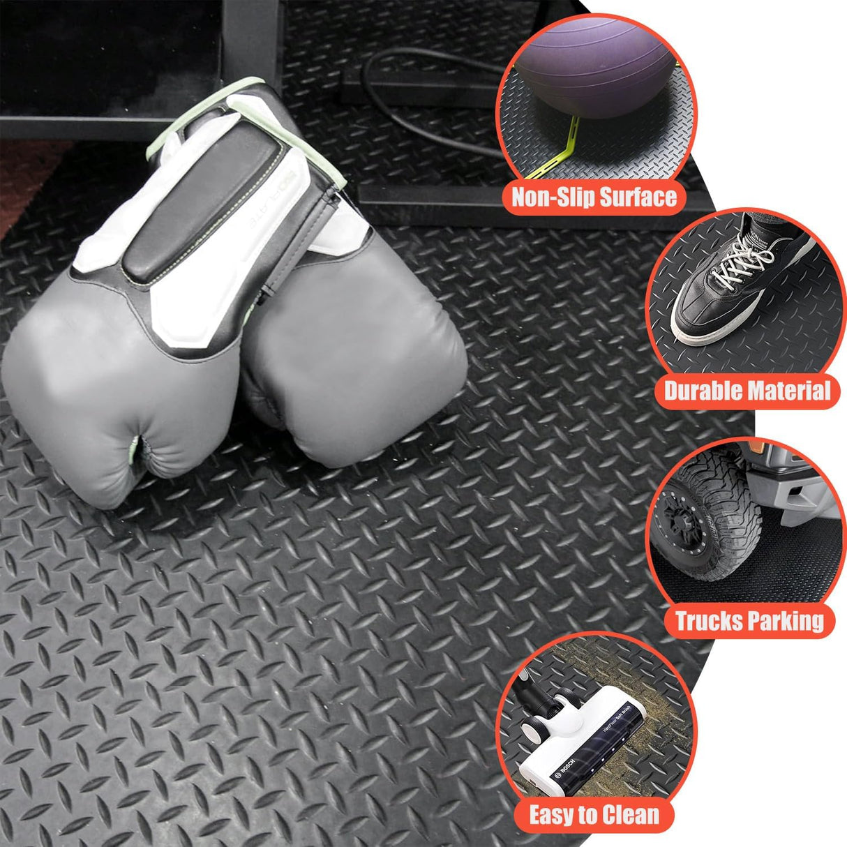 Diamond Plate Rubber Flooring Roll - Installation | Besea Cone