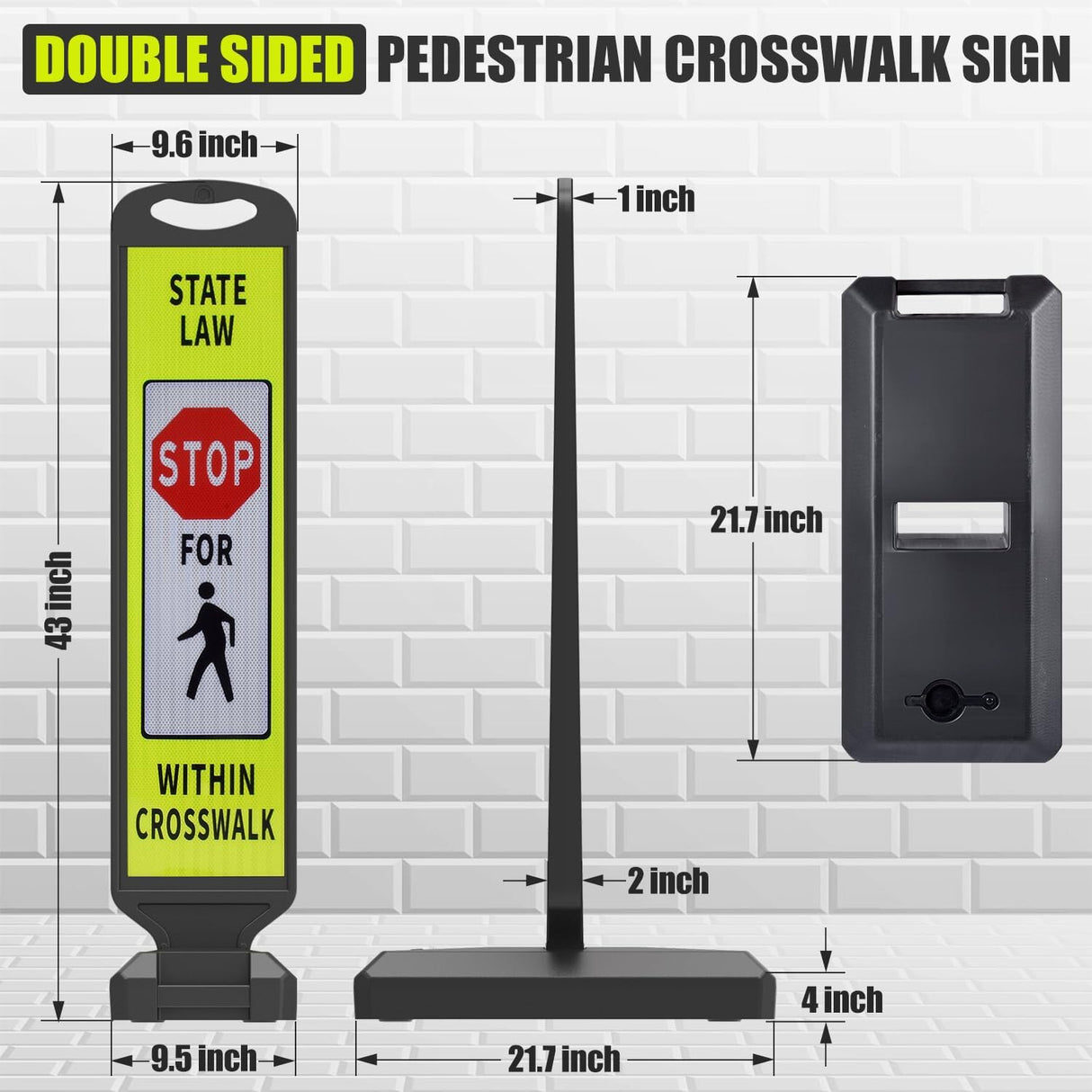 VILBLE 2-Pack 110 CM Double-Sided Reflective Safety Signs - Top View | Besea Cone