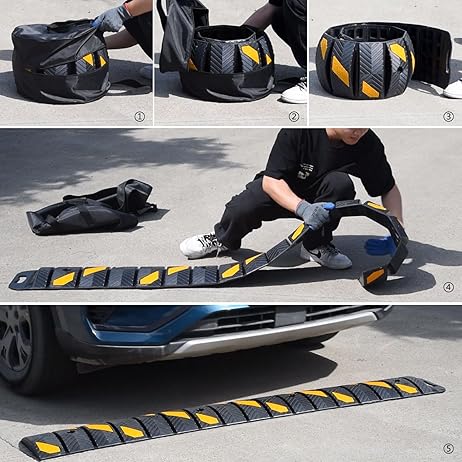 180 CM Roll Up Speed Bump with Install Kits - Top View | Besea Cone