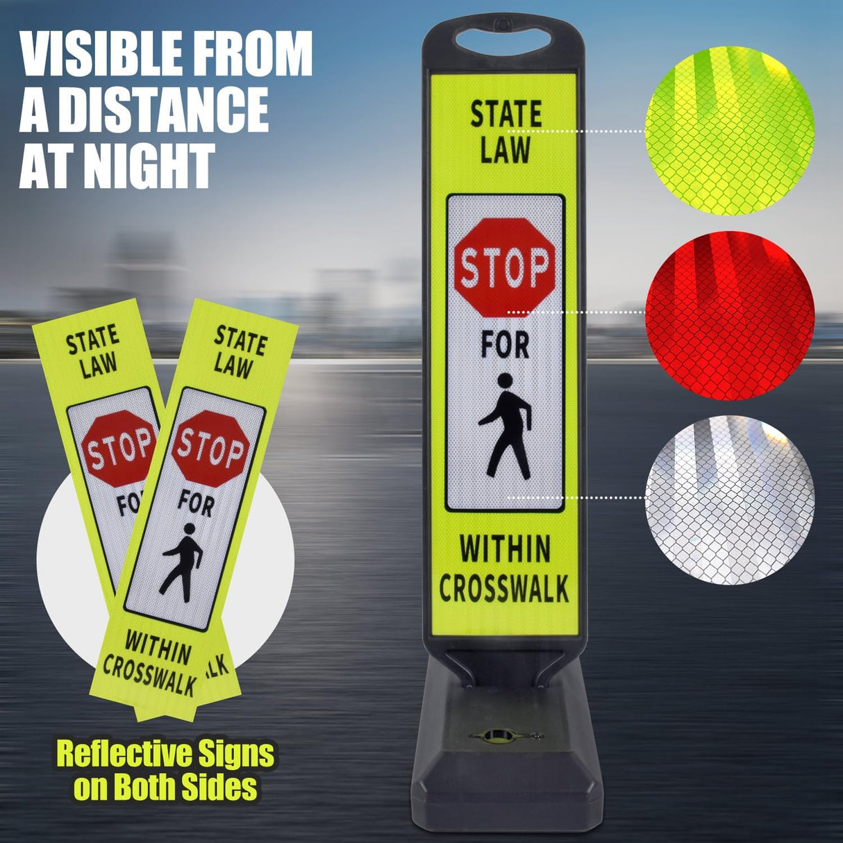 VILBLE 2-Pack 110 CM Double-Sided Reflective Safety Signs - In Use | Besea Cone