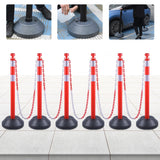 6-Pack Work Zone Safety Chain Post Set - High Visibility - Top View | Besea Cone