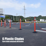 6-Pack Work Zone Safety Chain Post Set - High Visibility - Installation | Besea Cone