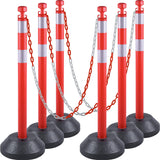 6-Pack Work Zone Safety Chain Post Set - High Visibility - Dimensions | Besea Cone
