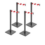 4-Pack 10ft Retractable Belt Barriers with "Caution - Do - View 45 | Besea Cone