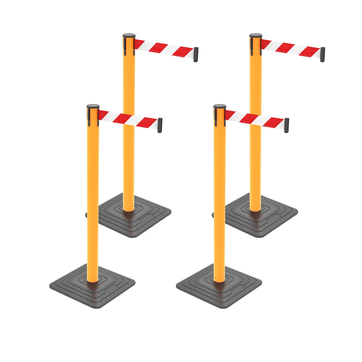 4-Pack 10ft Retractable Belt Barriers with "Caution - Do - View 11 | Besea Cone