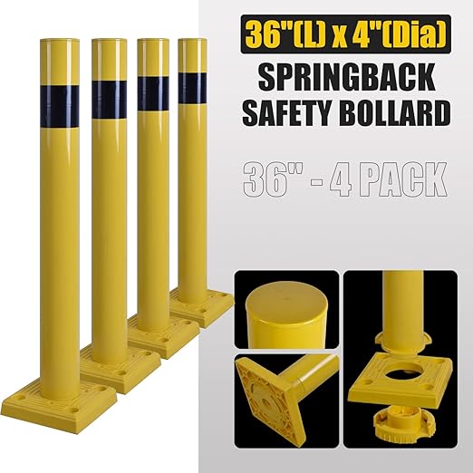 SpringBack Safety Bollard - 4 Pack (91 CM/107 CM H, 10 CM D) - Top View | Besea Cone