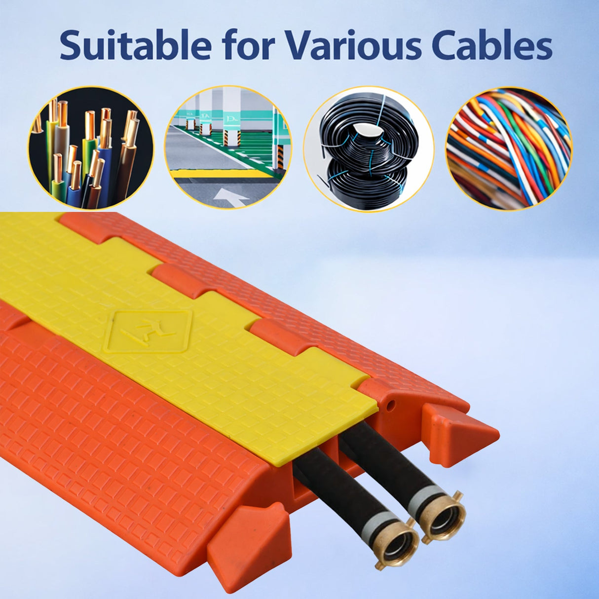 5/2/3 Channel 5 CM Orange/Yellow Eco-friendly Drive Over - Top View | Besea Cone