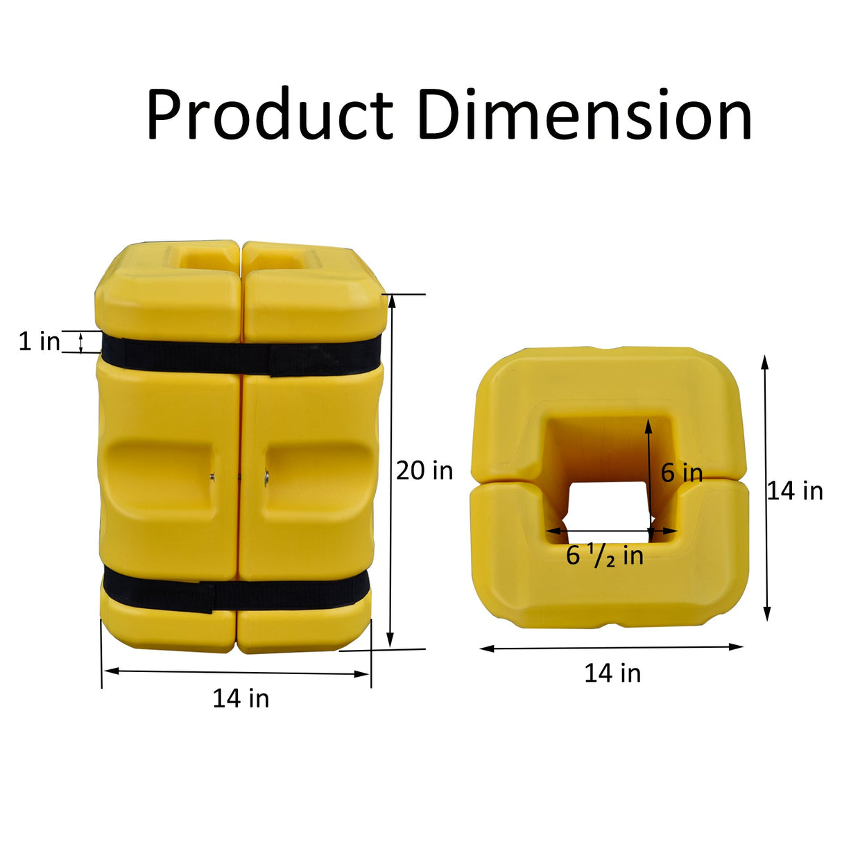 36/41 CM Column Protector, Heavy-Duty LDPE Safety Guards - Side View | Besea Cone