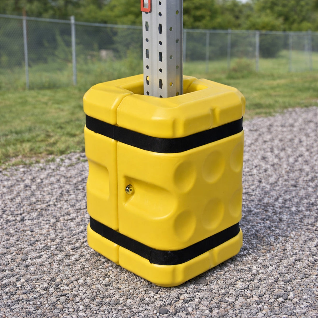 36/41 CM Column Protector, Heavy-Duty LDPE Safety Guards - In Use | Besea Cone