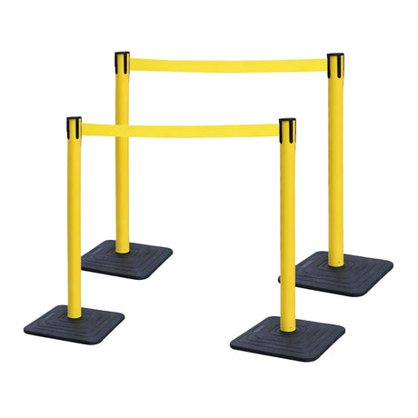 4-Pack 10ft Retractable Belt Barriers with "Caution - Do - Main Product Image | Besea Cone