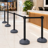 Retractable Belt Barrier with Water-Filled Base,Yellow/Black High Visibility for Crowd Control, Event Management, Hazard Warning, Portable Outdoor Safety Fence