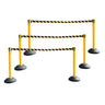 Retractable Belt Barrier with Water-Filled Base,Yellow/Black High Visibility for Crowd Control, Event Management, Hazard Warning, Portable Outdoor Safety Fence