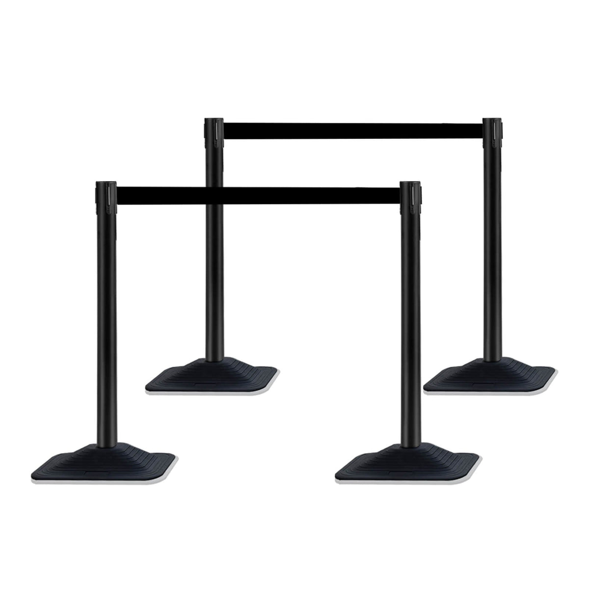 Plastic Retractable Stanchion with 10 ft Black Belt - close-up detail