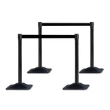 Plastic Retractable Stanchion with 10 ft Black Belt - close-up detail