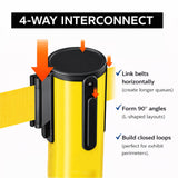 4-Pack 10ft Retractable Belt Barriers with "Caution - Do - Detail | Besea Cone