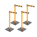 4-Pack 10ft Retractable Belt Barriers with "Caution - Do - View 55 | Besea Cone