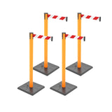 4-Pack 10ft Retractable Belt Barriers with "Caution - Do - View 56 | Besea Cone